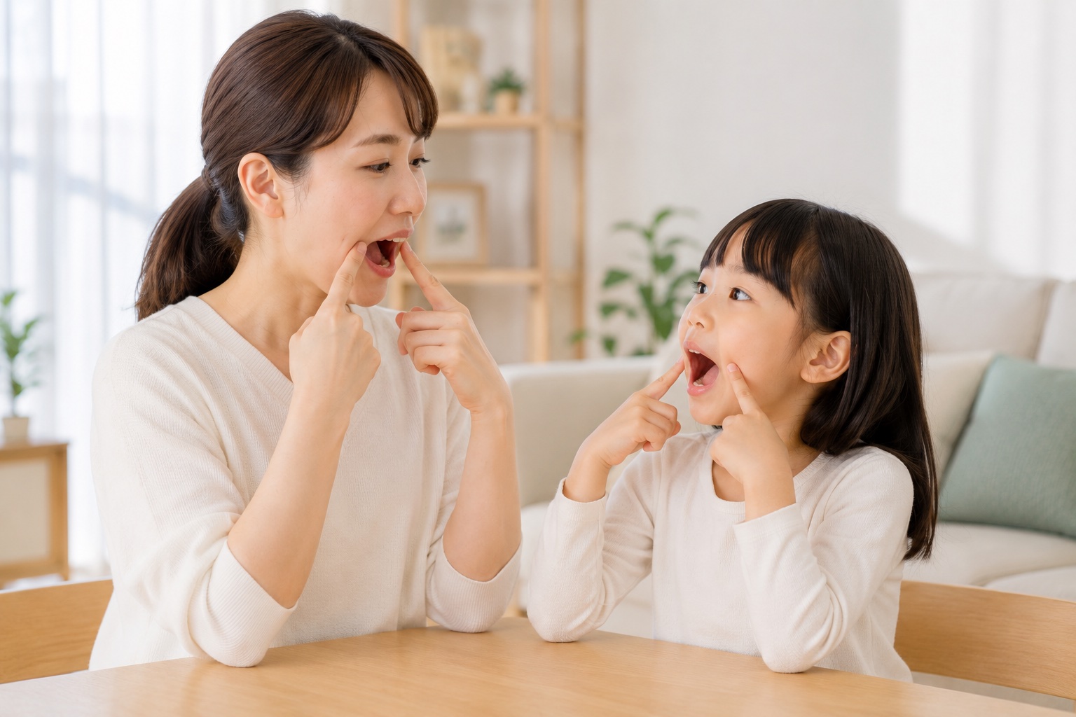 ご家庭でMFTの練習をする親子